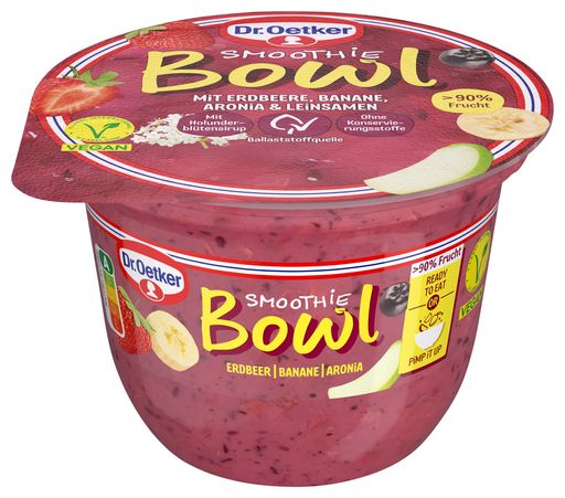 Smoothie Bowl Erdbeere, Banane, Aronia