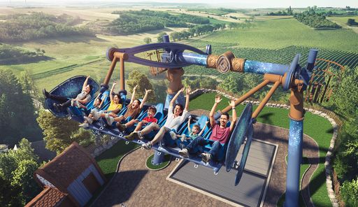  Computeranimation der Riesenschaukel Azurgo im
Familypark