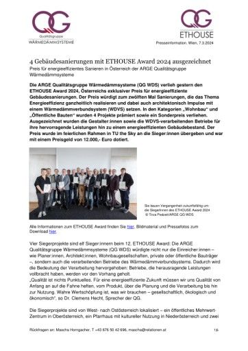 Vorschau Bild von Preisverleihung ETHOUSE Award 2024