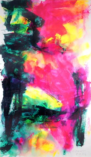 Herbert Brandl, o.T., 2024, Acryl auf 320g Bütten,
200 x 114 cm (213 x 132 cm mit Rahmen)