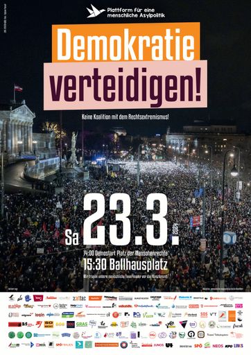 Ankündigung Großkundgebung mit über 100
Organisationen
