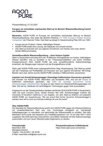 Vorschau Bild von Europas am schnellsten wachsendes Start-up im Bereich Wasseraufbereitung kommt aus Südhessen (FOTO)
