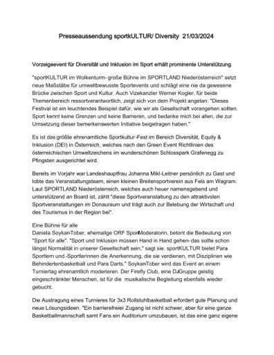 Vorschau Bild von sportKULTUR im Wolkenturm - große Bühne im SPORTLAND Niederösterreich