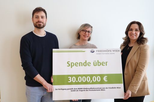  Friedhöfe Wien spenden 30.000 Euro an MOMO
Kinderpalliativzentrum
