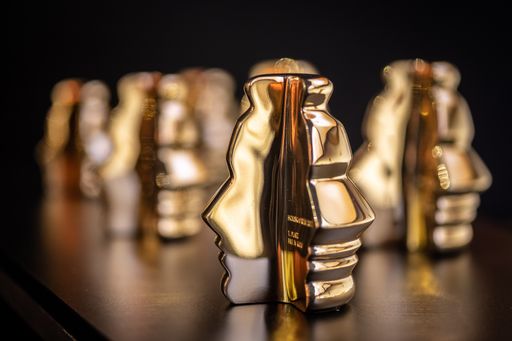 Die Houskapreis-Statue für die Preisverleihung am 25. April 2024.