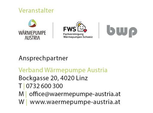  Er kommt auf Initiative der Verbände Wärmepumpe
Austria, Fachvereinigung Wärmepumpen Schweiz und Bundesverband
Wärmepumpe Deutschland seit 2016 zustande.