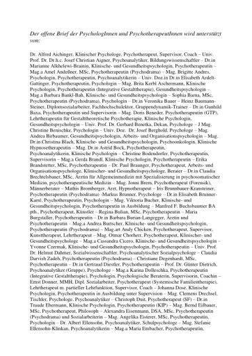  Liste der UnterstützerInnen des offenen Briefs gegen Rechtsextremismus