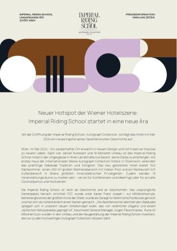  Presseaussendung Opening Imperial Riding School, Autograph Collection