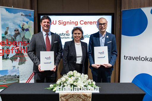  Im Rahmen der Asien-Delegationsreise von
Tourismus-Staatssekretärin Susanne Kraus-Winkler wurde diese Woche
in Jakarta ein Memorandum of Understanding (MoU) zwischen der
Österreich Werbung (ÖW) und der asiatischen Buchungsplattform
Traveloka unterzeichnet.