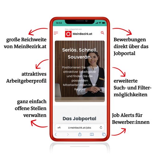 Seriös. Schnell. Regional: Das neue Jobportal von
MeinBezirk.at wurde gelauncht!