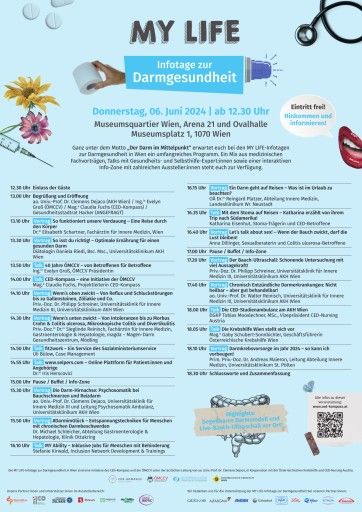  Programm Poster MY LIFE-Infotage zur Darmgesundheit 06.06.2024 Museumsquartier Wien