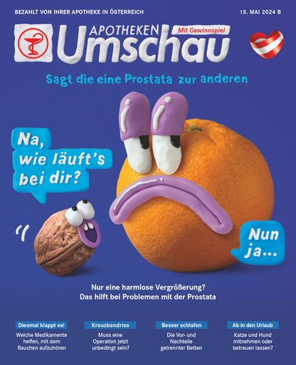 Titelbild Apotheken Umschau 5B/2024 - Österreich-Ausgabe. Die
Verwendung dieses Bildes ist für redaktionelle Zwecke bis zum
30.04.2027 zulässig, jedoch ausschließlich mit Bezug auf die
ursprüngliche Meldung und nur mit vollständigem Bildrechtehinweis.
