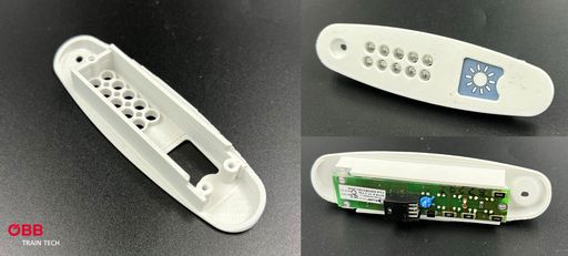 Anwendungsbeispiel der ÖBB: Die Gehäuse von LED -
Leseleuchten waren nicht mehr lieferbar. Dank 3D-Druck konnte
schnell Abhilfe geschaffen und teure Werkzeugkosten sowie lange
Lieferzeiten vermieden werden.