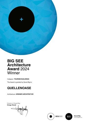 Vorschau Bild von den Big See Award 2024 in der Kategorie "Tourism Buildings" erhält KREINERarchitektur ZT GmbH für die neue Hoteltherme im Quellenhotel Bad Waltersdorf