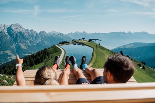  Ausblick vom Asitz Gipfel auf die Leoganger
Steinberge und das Steinerne Meer