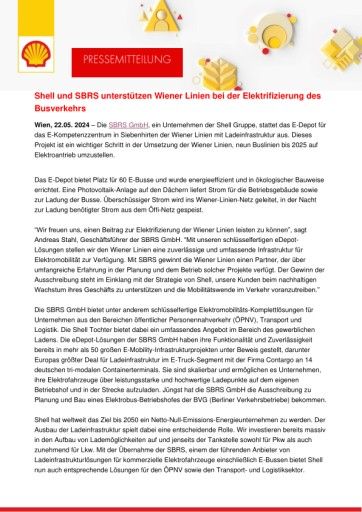 Vorschau Bild von Pressemitteilung Shell Austria, SBRS