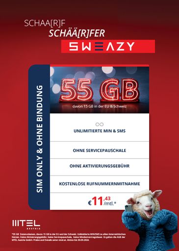 Vorschau Bild von Rückseite und Tarifdetails MTEL Flyer zu MTEL SWEAZY