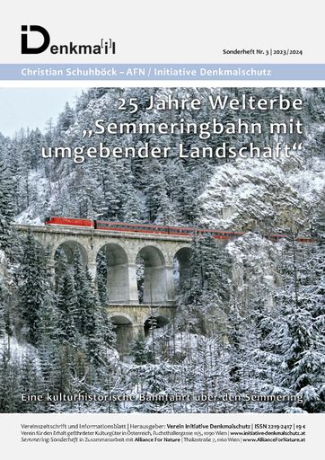  Titelseite der 60-seitigen Publikation "25 Jahre Welterbe
'Semmeringbahn mit umgebender Landschaft'"