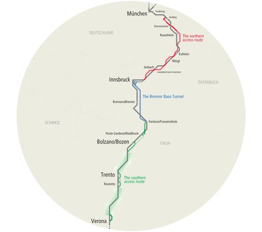 Vorschau Bild von Übersicht zum Ausbau der Schieneninfrastruktur im
Korridor München-Verona