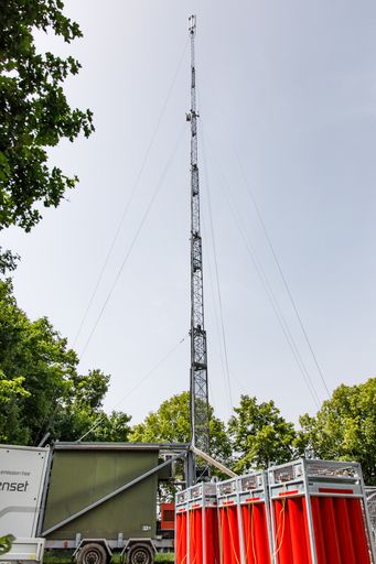 Drei Sendeanlage, die mit grünem Wasserstoff von
Wien Energie versorgt wird