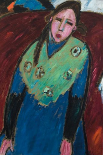 Alexej von Jawlensky (1864–1941), Mädchen mit
grüner Stola, 1909/10, Öl auf Hartfaserplatte, 96 x 65 cm, Renate
und Friedrich Johenning Stiftung, Düsseldorf