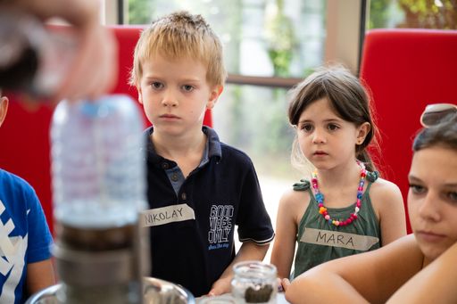 Vorschau Bild von Schon bei Kindergartenkindern wurde bei den
"Konsumdialogen" angesetzt, die Workshops fanden gemeinsam mit
Kinderuni OÖ, Bodenbündnis und BAFEP Steyr statt