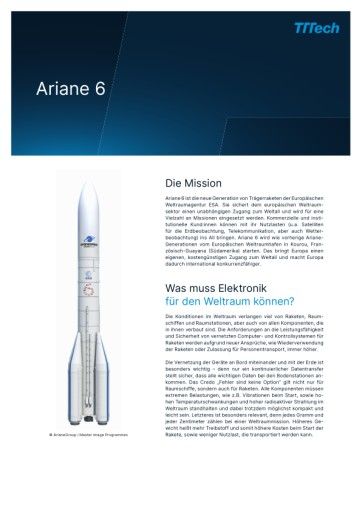 Vorschau Bild von Infoblatt TTTech & Ariane 6