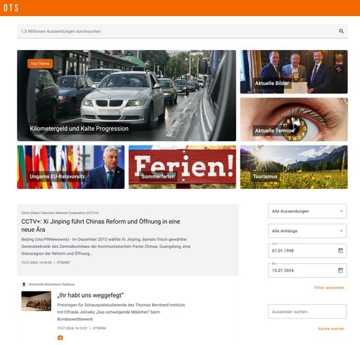 www.ots.at liefert insbesondere für
Journalist:innen ein Pool an aktuellen Presseaussendungen und ein
bis 1998 zurückreichendes öffentlich zugängliches Archiv. Heute,
Dienstag, geht www.ots.at von APA-OTS mit neuem Design und einer
stark beschleunigten Such-Experience an den Start.