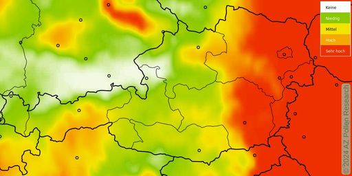 Vorschau Bild von Prognoselandkarte Ragweed vom 18. August 2024 auf
polleninformation.at