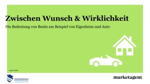 Vorschau Bild von Pressecharts zur Online Studie "Die Bedeutung von Besitz am Beispiel von Eigenheim und Auto"