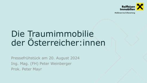 Vorschau Bild von Umfrageergebnisse Raiffeisen Immobilien Traumhaus-Studie
