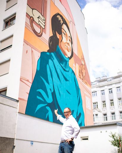 WOHNSCHIRM Wandgemälde, Wien Jägerstraße