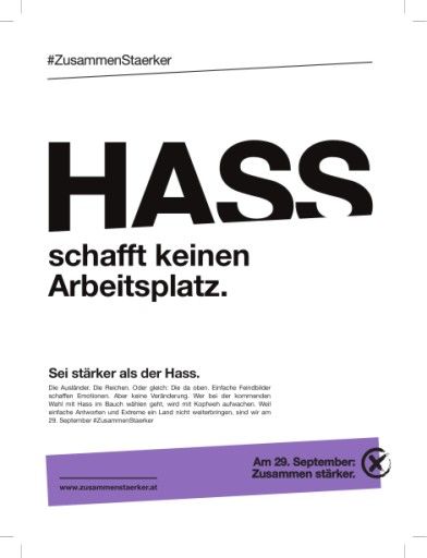 Vorschau Bild von Das erste Sujet einer Werbekampagne der Initiative #ZusammenStaerker