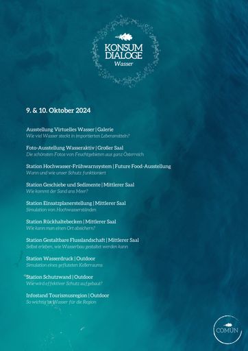Programm der "Österreichischen Konsumdialoge: Wasser"