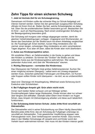 Vorschau Bild von Zehn Tipps für einen sicheren Schulweg