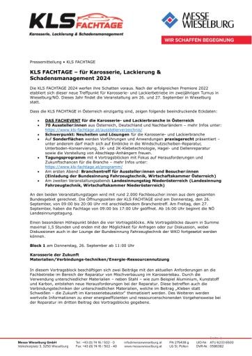 Vorschau Bild von KLS FACHTAGE – für Karosserie, Lackierung & Schadensmanagement 2024