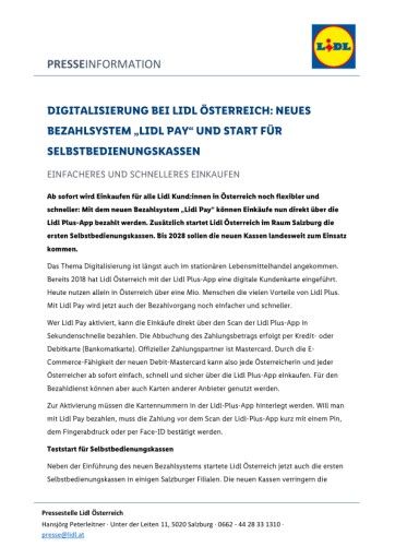 Vorschau Bild von Pressemitteilung als PDF