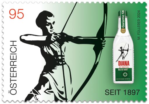 Sonderbriefmarke "DIANA mit Menthol"