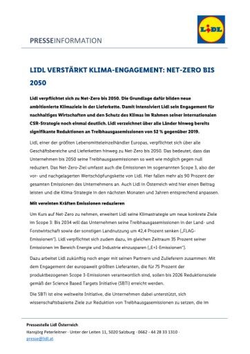 Vorschau Bild von Pressemitteilung Lidl Österreich