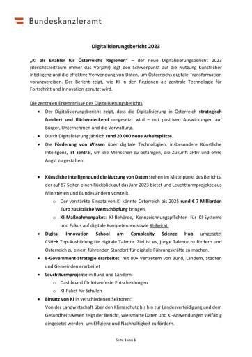 Digitalisierungsbericht 2023 im Überblick