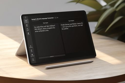 bonprix KI-Tool Brand Language Converter / Weiterer Text über ots
und www.presseportal.de/nr/59646 / Die Verwendung dieses Bildes für
redaktionelle Zwecke ist unter Beachtung aller mitgeteilten
Nutzungsbedingungen zulässig und dann auch honorarfrei.
Veröffentlichung ausschließlich mit Bildrechte-Hinweis.