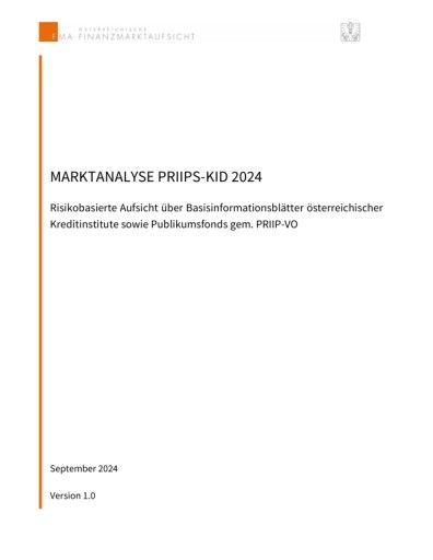 Vorschau Bild von FMA-Marktanalyse PRIIPs-KID 2024