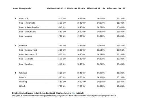 Vorschau Bild von Busfinder-com.-Fahrplan zu den Heimspielen von SK Sturm Graz