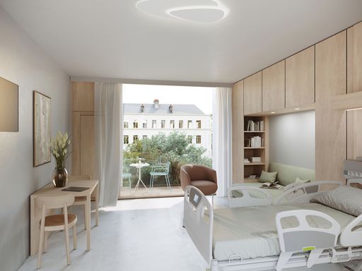 Vorschau Bild von Visualisierung Patientenzimmer aus dem Siegerprojekt von
Baumschlager Eberle Architekten