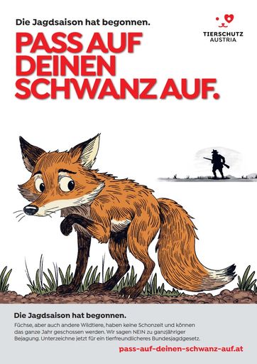 „Pass auf deinen Schwanz auf“ sensibilisiert zur Jagdsaison.
Werbeaktion von Tierschutz Austria und Boomerang Media sorgt in
Männertoiletten für Gesprächsstoff