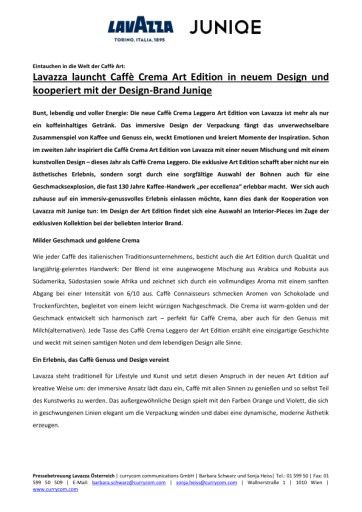 Vorschau Bild von Presseinformation Caffè Crema Art Edition