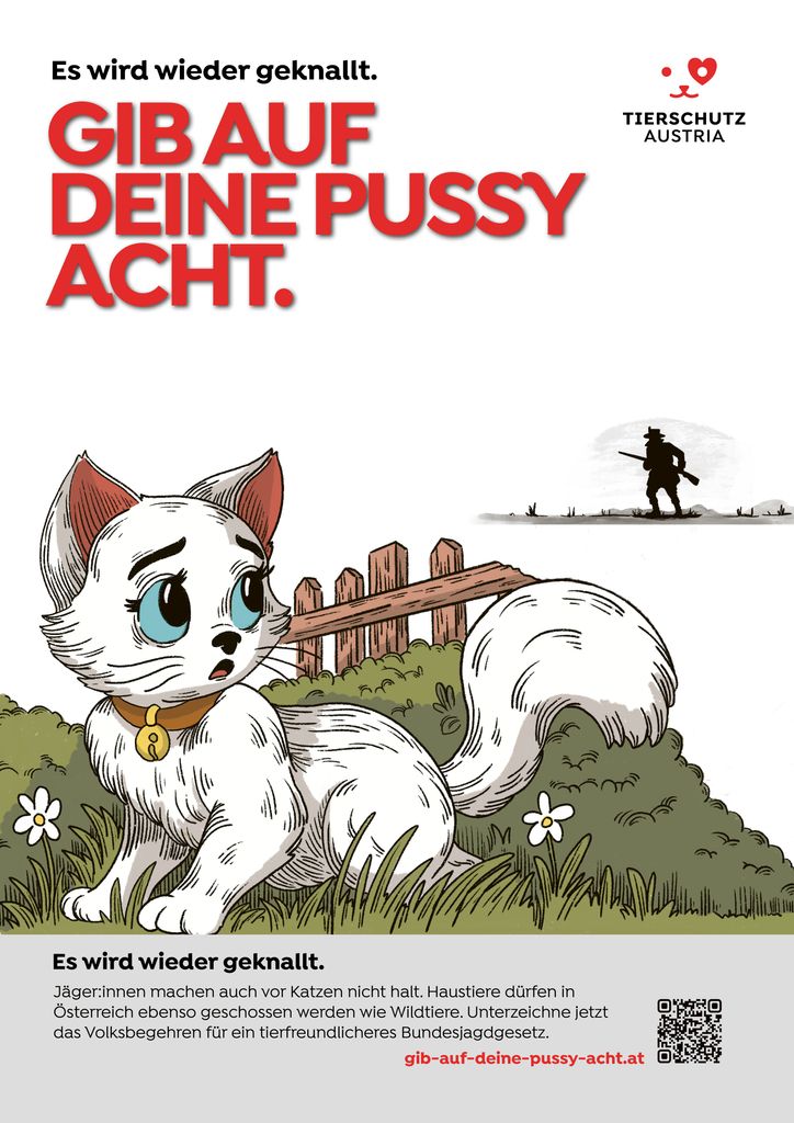 Innovative out-of-home campaign: “Watch your pussy” raises awareness about cat safety at the start of hunting season