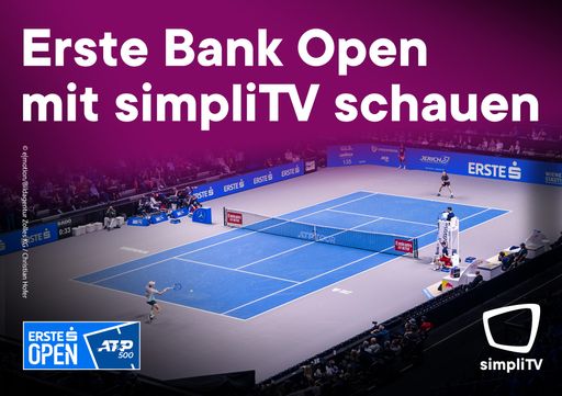 simpliTV präsentiert auch heuer wieder als offizieller Partner
der Erste Bank Open die Highlights des größten heimischen
Tennis-Spektakels und bringt die einzigartige Stimmung direkt auf
die Bildschirme der Österreicher:innen.