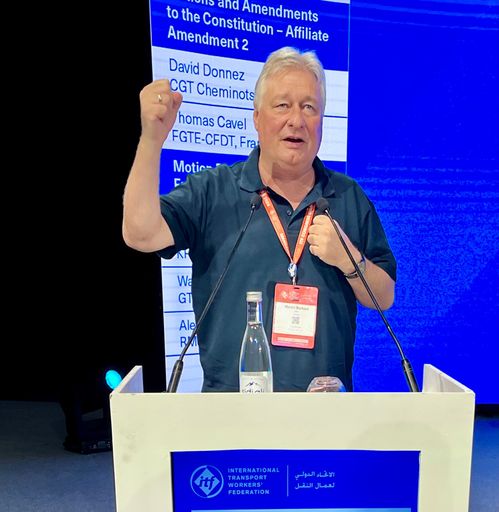  EVG-Chef Martin Burkert auf dem ITF-Kongress in Marrakesch /
Weiterer Text über ots und www.presseportal.de/nr/150063 / Die
Verwendung dieses Bildes für redaktionelle Zwecke ist unter
Beachtung aller mitgeteilten Nutzungsbedingungen zulässig und dann
auch honorarfrei. Veröffentlichung ausschließlich mit
Bildrechte-Hinweis.