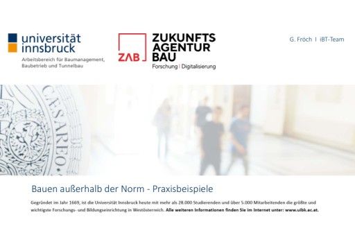 Vorschau Bild von Die nachfolgenden 3 Praxisbeispiele dienen der Veranschaulichung des monetären Einsparpotentials bei technischen Bauausführungen, welche teils von Normen und/oder anderweitigen Vorschriften abweichen. Zusätzlich wird die Einsparung im CO2 Verbrauch bewertet. Quelle: Fröch/Universität Innsbruck